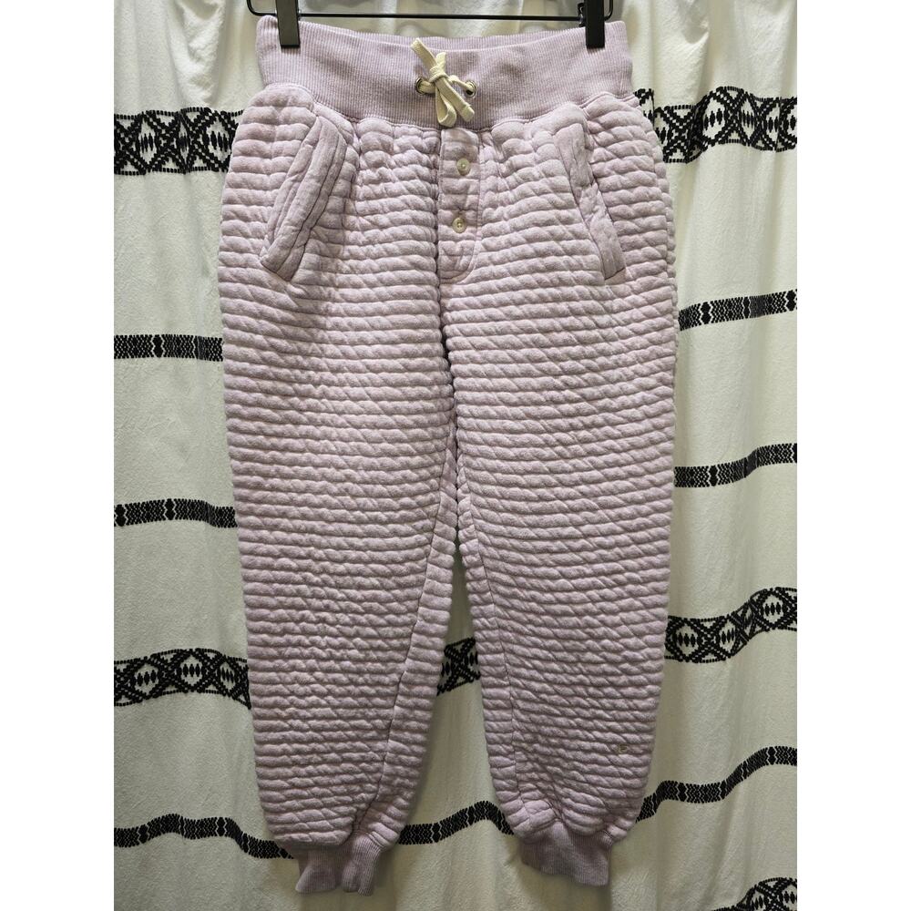 Everlane light purple heathered quilted jersey knit joggers drawstring small
